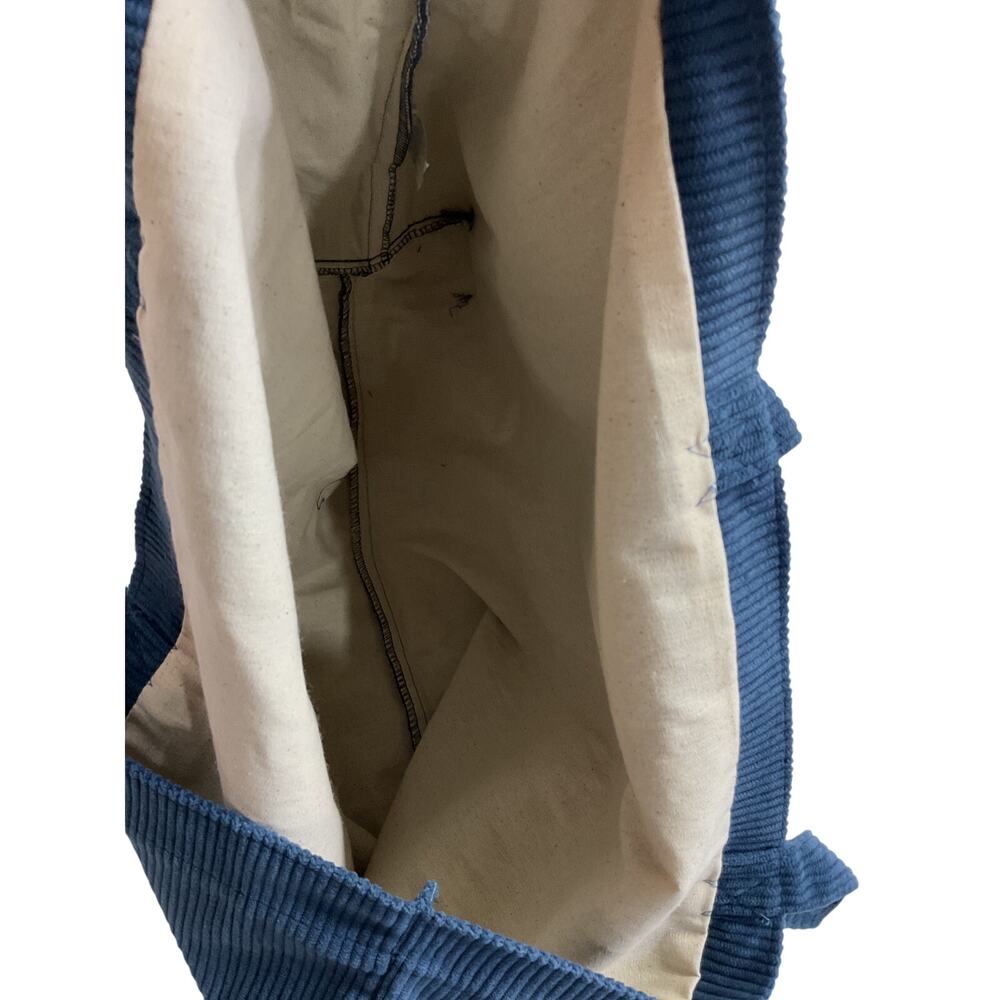 Sezane Corduroy Blue Tote Bag - Picture 4 of 5